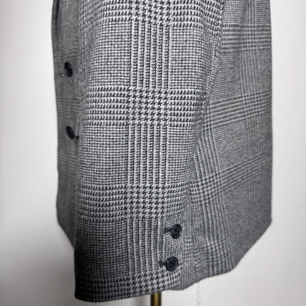 Old Navy Blazer Mens M Grey Glen Plaid Double Breasted Notch Lapel Modern